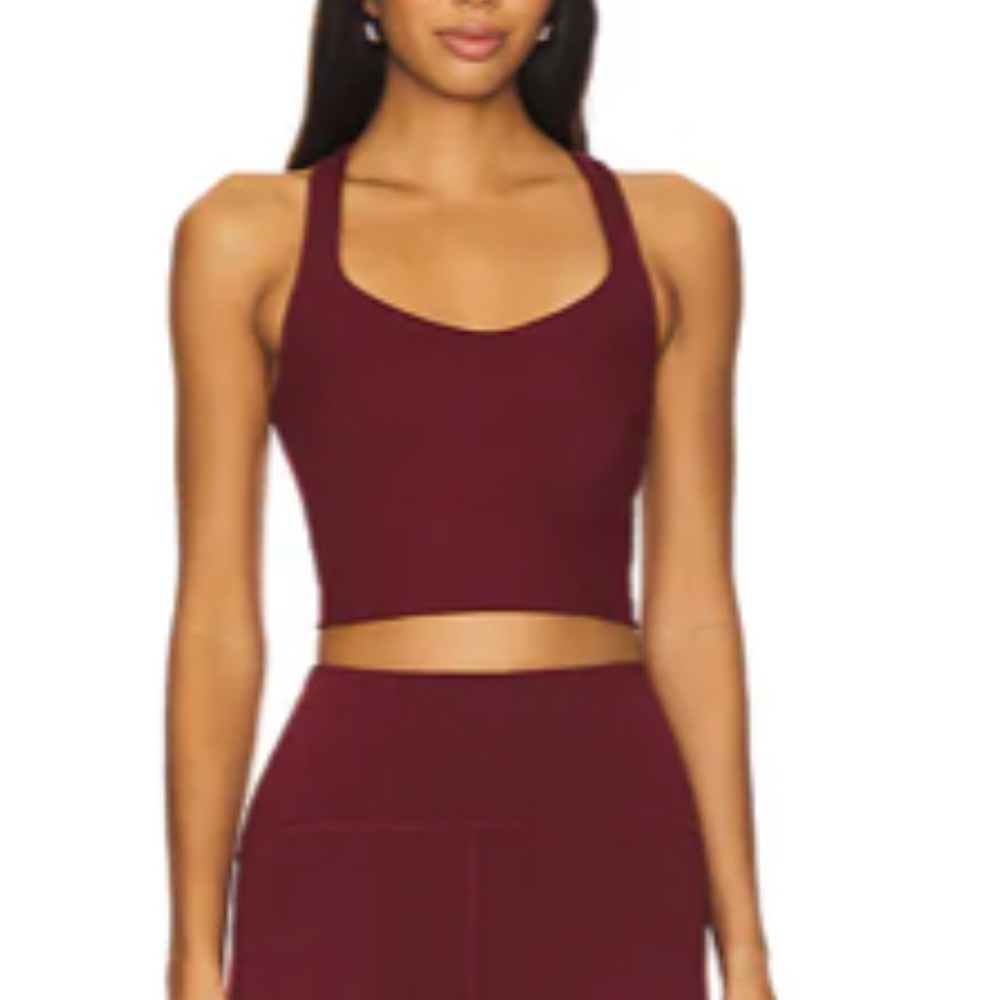Beyond Yoga POWERBEYOND INTENSITY RACERBACK CROPPED TANK TOP IN CALIFORNIA MERLO